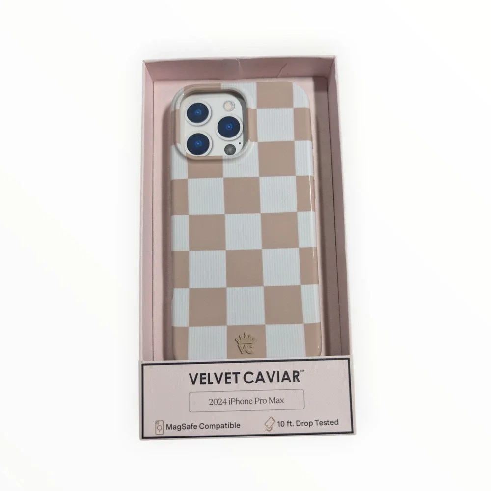 Nn6-NS Velvet Caviar Magsafe Case for Apple iPhone 16 Pro Max - Checker Nude ⬇️